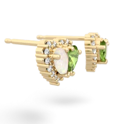 Opal Halo 14K Yellow Gold earrings E7008