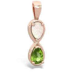 Opal Infinity 14K Rose Gold pendant P5050