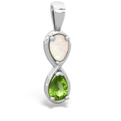 Opal Infinity 14K White Gold pendant P5050