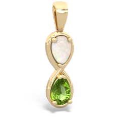 Opal Infinity 14K Yellow Gold pendant P5050