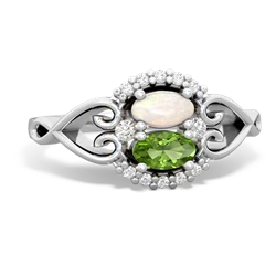 Opal Love Nest 14K White Gold ring R5860