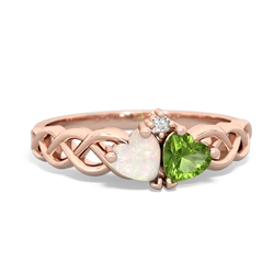 Opal Heart To Heart Braid 14K Rose Gold ring R5870