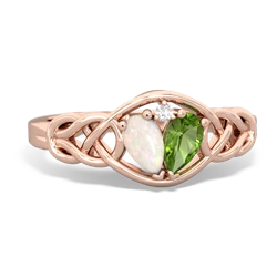 Opal Celtic Love Knot 14K Rose Gold ring R5420