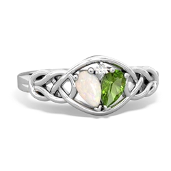 Opal Celtic Love Knot 14K White Gold ring R5420