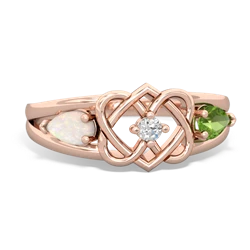 Opal Hearts Intertwined 14K Rose Gold ring R5880