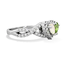 Opal Diamond Twist 'One Heart' 14K White Gold ring R2640HRT