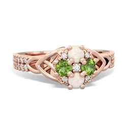 Opal Celtic Knot Cluster Engagement 14K Rose Gold ring R26443RD