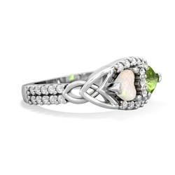 Opal Sparkling Celtic Knot 14K White Gold ring R2645