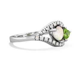 Opal Mother And Child 14K White Gold ring R3010