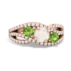 Opal Three Stone Aurora 14K Rose Gold ring R3080