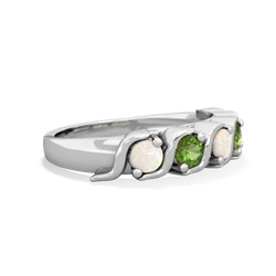 Opal Anniversary Band 14K White Gold ring R2089