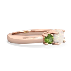 Opal Three Stone Round Trellis 14K Rose Gold ring R4018