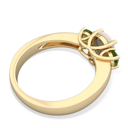 Opal Three Stone Round Trellis 14K Yellow Gold ring R4018