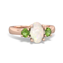 Opal Three Stone Oval Trellis 14K Rose Gold ring R4024