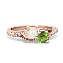 Opal Infinity Pave Two Stone 14K Rose Gold ring R5285