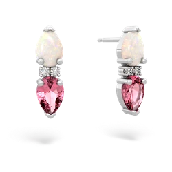 Opal Bowtie Drop 14K White Gold earrings E0865