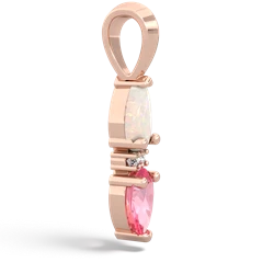 Opal Bowtie Drop 14K Rose Gold pendant P0865