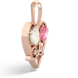 Opal Celtic Trinity Heart 14K Rose Gold pendant P5331