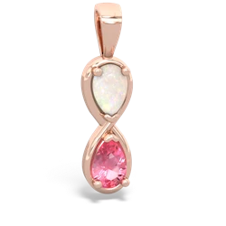 Opal Infinity 14K Rose Gold pendant P5050