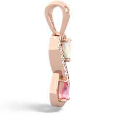 Opal Diamond Infinity 14K Rose Gold pendant P5390