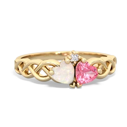 Opal Heart To Heart Braid 14K Yellow Gold ring R5870