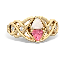 Opal Keepsake Celtic Knot 14K Yellow Gold ring R5300