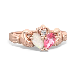 Opal 'Our Heart' Claddagh 14K Rose Gold ring R2388