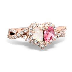 Opal Diamond Twist 'One Heart' 14K Rose Gold ring R2640HRT