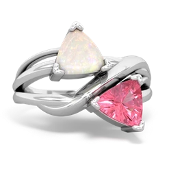 Opal Split Band Swirl 14K White Gold ring R2341