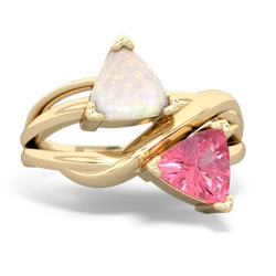 Opal Split Band Swirl 14K Yellow Gold ring R2341