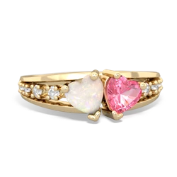 Opal Heart To Heart 14K Yellow Gold ring R3342