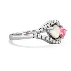 Opal Mother And Child 14K White Gold ring R3010