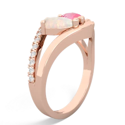 Opal Nestled Heart Keepsake 14K Rose Gold ring R5650