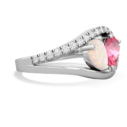 Opal Nestled Heart Keepsake 14K White Gold ring R5650