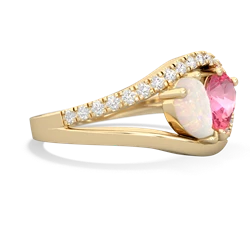 Opal Nestled Heart Keepsake 14K Yellow Gold ring R5650