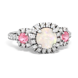 Opal Regal Halo 14K White Gold ring R5350