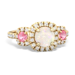 Opal Regal Halo 14K Yellow Gold ring R5350