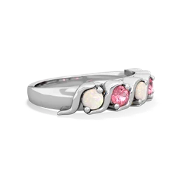 Opal Anniversary Band 14K White Gold ring R2089