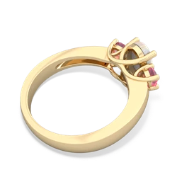 Opal Three Stone Oval Trellis 14K Yellow Gold ring R4024