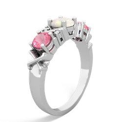 Opal Hugs And Kisses 14K White Gold ring R5016