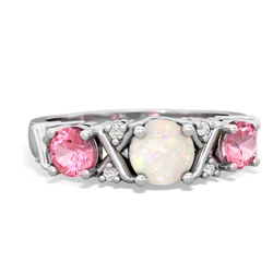 Opal Hugs And Kisses 14K White Gold ring R5016