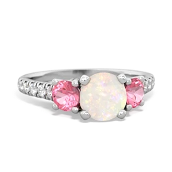 Opal Pave Trellis 14K White Gold ring R5500