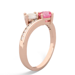 Opal Channel Set Two Stone 14K Rose Gold ring R5303