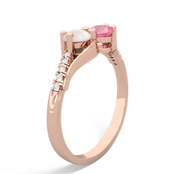 Opal Infinity Pave Two Stone 14K Rose Gold ring R5285