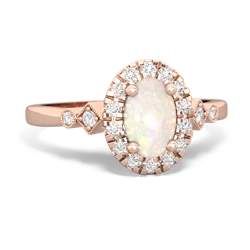 Opal Antique-Style Halo 14K Rose Gold ring R5720