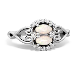 Opal Love Nest 14K White Gold ring R5860