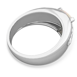 Opal Celtic Trinity Knot Men's 14K White Gold ring R0440
