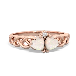 Opal Heart To Heart Braid 14K Rose Gold ring R5870