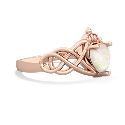 Opal Claddagh Celtic Knot 14K Rose Gold ring R2367