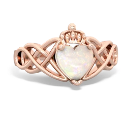 Opal Claddagh Celtic Knot 14K Rose Gold ring R2367